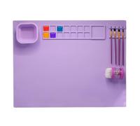 MVOSJFIE Con alfombrilla de silicona para pintar, apto para niños, con 1 cepillo de limpieza y 10 pinceles de pintura, 1 juego