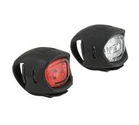 MVTEK Kit de Faros Delanteros y Traseros Twins. Kit de Luces de Bicicleta de Silicona Compacto y Ligero. Luz Delantera y Trasera 2 LED Superbright. Montaje Universal.