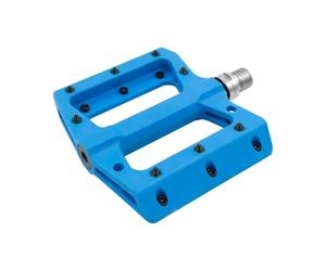 MVTEK Pedales Flat para Bicicleta de termoplástico Flat MTB Pedales de Bicicleta Enduro 111 x 105 x 21 mm Peso 340 g Pedales de Bicicleta con fijación Plana y Eje de CR-Mo sobre rodamientos de Bolas,