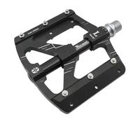 MVTEK Pedales Flat. Pedales de Bicicleta de Aluminio anodizado. Pedales de Bicicleta Negro. Eje de CR-Mo sobre rodamientos CNC. Pedales MTB 112 x 105 x 19 mm. Antideslizantes, Seguros y cómodos.
