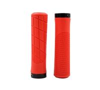 MVTEK Puños MTB LOCKRING. Puños para Bicicleta 135x22mm. Puños Bici ergonómicos. Puños MTB con Cuello de Bloqueo Interno y tapón de Cierre. Puños Bici MTB de Goma. Rojo.