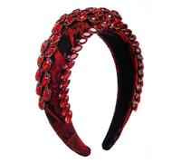 MVUYO FMURY - Accesorios para el cabello para mujer, bandas de pelo hechas a mano, borde ancho, joyería vintage para pasarela (negro)