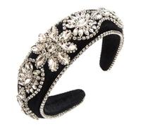 MVUYO FMURY - Bandas para el cabello para mujer, diseño vintage con incrustaciones de diamantes incrustados, parte superior de calavera, accesorios para el cabello de fiesta (blanco-melocotón frutal5)