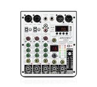 MVUYO Mezclador de audio de 4 canales, mezclador ARVOMIC DJ con interfaz de audio, función, 16 efectos DSP y ecualizador de 3 bandas (ARMX-4)