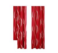MWAHJU 2 Cortinas Opacas con Patrón De Ondas En Relieve for Bloquear La Luz Y Mantener El Calor, Perfectas for Todas Las Habitaciones para Salon(Color 2,132X241cm)