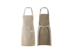 MWAHJU 2pcs Waterproof Kitchen Apron Canvas Bakery Coffee Shop Chef Workwear Para Cocinar(Color 7)