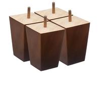 MWAHJU Juego de 4 Patas Muebles Madera, sofá 3/4/5/6 Pulgadas, cuadradas marrón, Silla Repuesto para Mesas De Sala(3 inch-4PCS)
