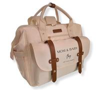 MWbabyprotect Mochila cambiador para bebé niña o niño, bolsas de maternidad MOM&BABY BAG Bolso de mano bebé y mamá Colchón cambiador impermeable isotérmica correa de cochecito paseo paseo bebé Beige