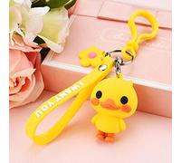 MWBLN Llavero Llavero,Silicona de Dibujos Animados Lindo Llavero de Pato Amarillo Bonito, Llavero de Pato bailarín de Estilo nórdico, Bolso de Mujer para Parejas Accesorio Colgante de Coche Amarillo