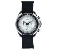 MWC Pattern Cronógrafo Cuarzo Acero Negro Blanco Tela Zafiro Fecha Reloj Hombre