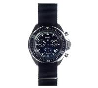 MWC Pattern Cronógrafo Cuarzo Acero Negro Tela Zafiro Fecha Reloj Hombre