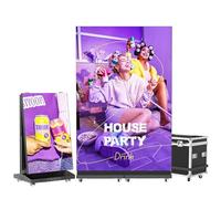 MWE 80 Pulgadas P1.86 Pantalla LED Publicidad Empalmable con Flightcase, Pantalla Publicitaria con Sistema de Publicación, Adecuada para Expositores de Productos, 2 Unidad