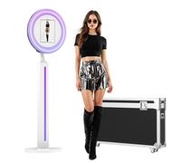 MWE Photo Booth con Flightcase, Software de Soporte y Control Remoto, Ideal para Fiestas, Bodas y Alquileres, Youtube, Video, Tiktok Live (Barra de Luces, Blanco)