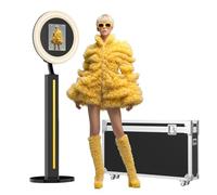 MWE Photo Booth con Flightcase, Software de Soporte y Control Remoto, Ideal para Fiestas, Bodas y Alquileres, Youtube, Video, Tiktok Live (Barra de Luces, Negro)