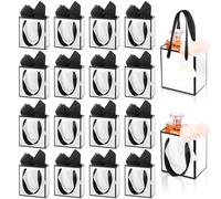 mwellewm 50 mini bolsas de regalo, pequeñas bolsas de regalo de papel metálico con asa y papel de seda, bolsa de regalo de 4 x 2.75 x 4.5 pulgadas con etiqueta para boda, graduación, baby shower
