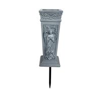 Mwkbbn Jarrón de tumba de ángel, resistente al agua, 9,5 x 9,5 x 38,5 cm, soporte para flores conmemorativas, decoración de cementerio de resina, detalles elegantes, para tumbas, mausoleos, jardines