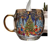 Mwkbbn Taza de Navidad, taza de viajes navideñas, cerámica pintada, diseño pintado a mano, cerámica resistente, 1x, para viajar invierno cafetería de cumpleaños para la casa de la casa del alma