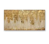 MWMG Pintura Pintada A Mano,Textura Dorada Drapeada Lámina De Oro Geométrica De Lujo Obra De Arte Moderna Pinturas Abstractas Pinturas Al Óleo Pintadas A Mano sobre Lienzo Arte De Pared para Sala