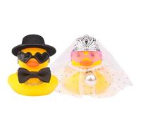 Mwmoeen 2 patos de goma para novia y novio para favores de boda, favores de fiesta, decoración de boda, regalo de aniversario de boda, bendición de tartas, regalo de aniversario con velo blanco