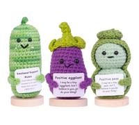 Mwmoeen Pocket Hug Positive Potato, Divertido Pepino de Ensalada de Punto Berenjena, Guisantes, Patatas Positivas con Tarjeta de Energía Positiva Regalo Positivo Regalo Un Regalo de Cumpleaños Oficina