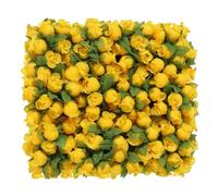 MWOOT 144 Piezas Rosas Artificiales Amarillo, Mini Capullos de Rosa para Manualidades, Pequeñas Flores Falsas con Tallos para Bricolaje Boda Día de San Valentín Decoración, Cabezas de Flores Falsas