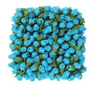 MWOOT 144 Piezas Rosas Artificiales Azul, Mini Capullos de Rosa para Manualidades, Pequeñas Flores Falsas con Tallos para Bricolaje Boda Día de San Valentín Decoración, Cabezas de Flores Falsas