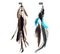 MWOOT 2 Piezas Recortar Extensiones de Cabello de Plumas para Mujeres Halloween Cosplay Tocado de Fiesta de Carnaval, Pinza de Pelo de Plumas, Extensiones de Plumas de Pavo Real Mixtas Marrón Oscuro