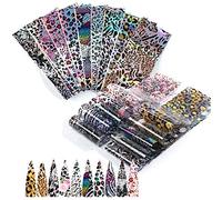 Mwoot 20 Diseños Nail Art Foil Sticker, Pegatina Calcomanías Uñas Transferencia Foils Transfer Cielo Estrellado Herramienta para Decoración de Uñas Manicura DIY