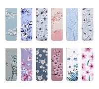 MWOOT 24 Piezas Marcadores de Libros Magnéticos,Estilo Floral Magnetic Bookmark,Marcapáginas Clip de Página para Estudiantes Oficina Lectura Papelería(6x2cm)