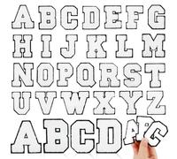 MWOOT 26PCS Parches Ropa Termoadhesivos Parches letras para planchar, letras A-Z parches aplique bordados, Parches Alfabeto DIY para Ropa, Faldas, Sombreros, Bolsos, Jeans (Blanco)