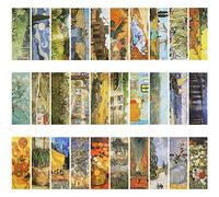 MWOOT 30 Piezas Marcadores de Libros de Papel,Pintura del Arte de Van Gogh Marcadores de Página Bookmarks Set,Marcapáginas Clip de Página para Suministros Lectura(14 x 5CM,30 Estilo)