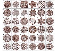 MWOOT 36 Painting Stencil Plantillas de Pintura Mandala,Plantillas para Pintura Principiante Niño Bricolaje,Reutilizable Template Dibujo para Pintar Piedra Tela Parede Lienzos Decoración(13x13CM)