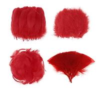 MWOOT 400 Piezas Plumas Decoracion Manualidades, 5-18cm Plumas Rojo para Bricolaje Atrapasueños Pascua de Resurrección Corona de Navidad Carnaval Boda Decoración， Crafts DIY Feather