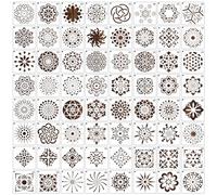 MWOOT 64 Piezas Plantilla de Pintura de Mandala Painting Stencils,DIY Geometric Stencils,Plástico Reutilizable Template de Dibujo,Pintar en Mueble Tablón Tela Parede Lienzos Decoración(7.6x7.6CM)