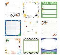 MWOOT 9 Piezas Notas Adhesivas de Divertidas de Fútbol, Bloc de Notas Autoadhesivas de Tema Fútbol 7.6 x 7.6 cm, Regalos para Amantes del Fútbol, Sticky Notes Memo Pads para Escuela Oficina Hogar