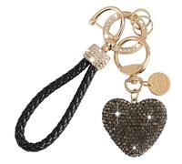 MWOOT Lindo llavero coche Corazón Llavero Personalizado para Mujeres y Niñas con Colgante Strass Brillantes para Bolsos Mochila Encantos Bolso mano, Gris