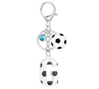 MWOOT Llavero Futbol de Letra Inicial, Llavero Nombre con Colgante de Fútbol para Niño Niña, Llaveros de Regalo para Amantes del Fútbol para Bolso Mochila Llave de Coche y Puerta(G)