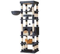 MWPO Árbol grande para gatos de 74.8 pulgadas con postes rascadores cubiertos de sisal y condominio, torre alta para gatos, muebles de entretenimiento para gatos y gatitos, varios colores, gris