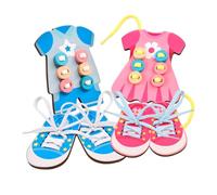 Mwqpgyh De Costura De Botones,Juguetes para Cordones De Ropa - Kits de Aprendizaje temprano para Entrenar Cordones y enhebrar - Juego de enhebrado de Madera para niños y niñas a Partir de 3