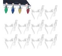 Mwqpgyh Ganchos Para Luces Navideñas En Canalón - Juego De 10 Grapas Para Guirnaldas Led En Canaletas | Ganchos de Silicona Resistentes para Barandillas Vallas Aleros