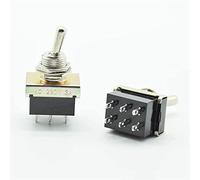 MWSQQGKCF Botón de Interruptor de Encendido 2 Piezas Seis 6 terminales interruptores de alternancia de Metal Pesado Encendido Kit Coche clásico AC 220V 3A 12 MM Agujados de Montaje Dos Posiciones