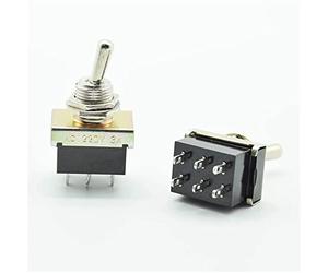 MWSQQGKCF Botón de Interruptor de Encendido 2 Piezas Seis 6 terminales interruptores de alternancia de Metal Pesado Encendido Kit Coche clásico AC 220V 3A 12 MM Agujados de Montaje Dos Posiciones