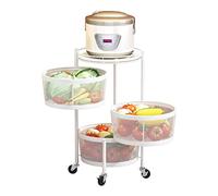 MWUCAIXIA Estante de almacenamiento de múltiples capas cesta giratoria tipo cajón organizador carrito piso grande verduras frutas estante con ruedas (color: D, tamaño: 5 capas) (OneColor 4 capas)