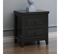 MWUCAIXIA Mesita de noche, mesita de noche, cama con 2 cajones de almacenamiento, mesa de café para dormitorio, una pieza (color: azul oscuro) (negro)
