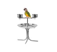 MWUCAIXIA Soporte para loros de acero inoxidable para loros, soporte de exhibición de disco, guacamayo se utiliza para loros medianos y grandes, canarios, pájaros amorosos, percas de pájaros (tamaño