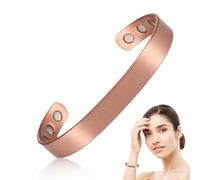 MWUMRCM 1 pulsera magnética, Pulsera Magnética de Cobre de Regalo de Cuero de Cobre Ajustables con 6 Imanes para Hombres y Mujeres