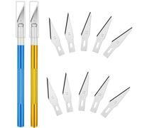 MWUMRCM Cuter Manualidades Precision, Juego de 2 bisturí que incluye 10 hojas de repuesto, cuchillo para bricolaje, cortador para manualidades, arte para tallar, Acero al carbono