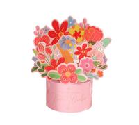 MWUMRCM Tarjetas de felicitación de flores hechas a mano, Cesta de Flores,Tarjeta de felicitación 3D para un cumpleaños, jubilación o como cupón, Tarjeta de regalo emergente con sobre