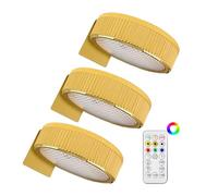 MWZBTG 3 Piezas Foco Para Cuadros Sin Cable Lampara Pared Bateria,Lámpara De Pintura De Imagen Aplique Luz Cuadro Con Mando A Distancia,Luces Vitrina LED Inalámbrica Con 3 Modos De Iluminación 9x2.8cm