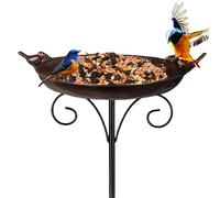 MWZBTG Bebedero para Aves | Fuente Exterior Resina Jardín,Portátil Decorativa Impermeable Agua Poca Profunda para Patios Balcones Atraer Fauna